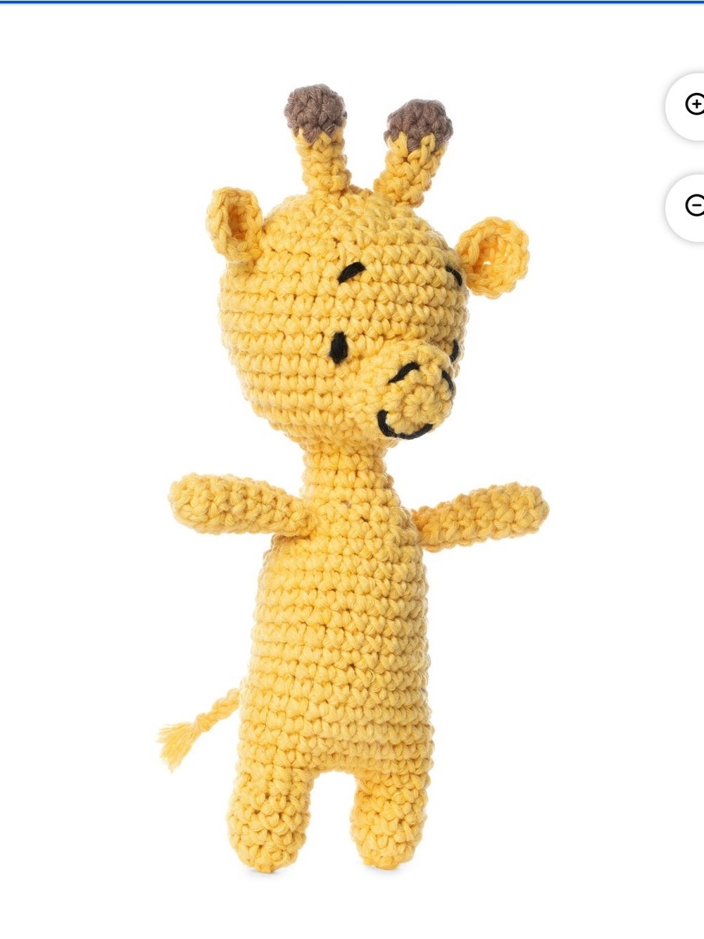 Yellow Crocheted Giraffe Plush Toy - Soft Handmade Cuddly Friend